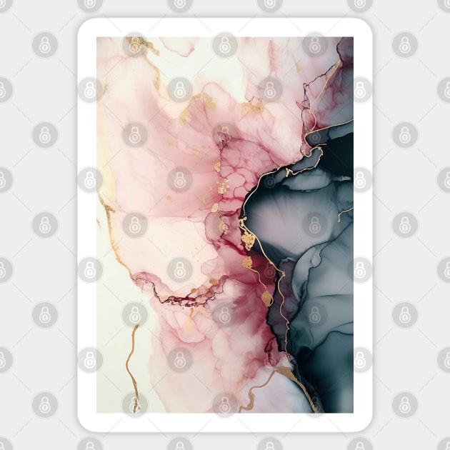 Organic Formations - Abstract Alcohol Ink Art Sticker by inkvestor